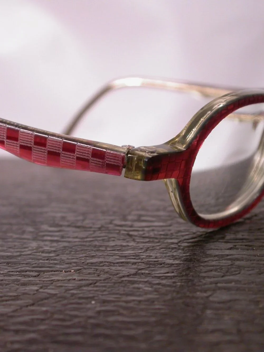 Authentic Anne et Valentin Lunettes Red Checker Eyeglasses Made in France